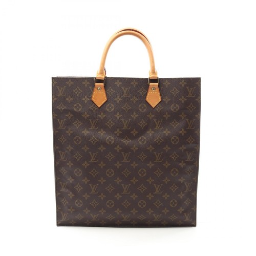 LOUIS VUITTON（LV） Borsa tote a mano Louis Vuitton Sac Plat M51140 monogramma tela pelle marrone usata