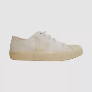 $175 Veja Women's White Wata II Low Top Canvas Lace-up Sneaker Shoes Size 8 - Picture 1 of 9