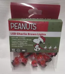 CHRISTMAS PEANUTS 10 LED of Charlie Brown LIGHTS SET Christmas Lights - Picture 1 of 3