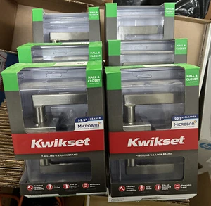 Kwikset Halifax Satin Nickel Steel Passage Lever 720HFL SQT 15 CP Set Of 6 (six) - Picture 1 of 2