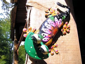 Metal art garden Gecko sculpture, hand painted, colorful lizard 38 - Picture 1 of 9