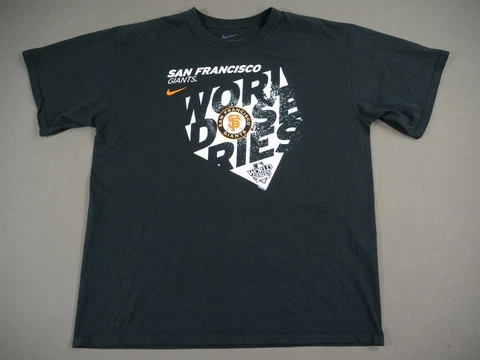 San Francisco Giants Shirt Mens 2XL XXL World Series 2010 Crew Short Sleeve Nike Cover