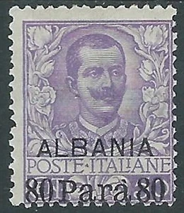 1907 LEVANTE ALBANIA FLOREALE 80 PA SU 50 CENT MH * - E101 - Picture 1 of 1