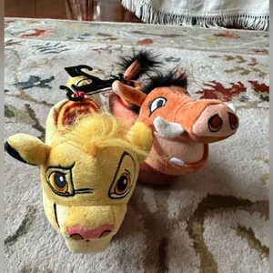 Lion King Simba and Pumbaa NWT Disney Slippers Size 7/8 Plush House Shoe - Picture 1 of 4