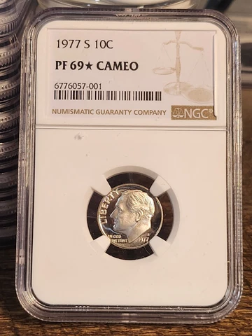 1977 S Proof Roosevelt 10c, NGC Certified PF 69* CAMEO, 001 Cover