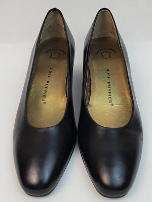 Zapatos de salón para mujer Hush Puppies negros tacón cuadrado curvas cómodas talla 7N 78552 Foto 1 de 4