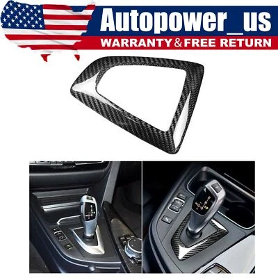 New Carbon Fiber Gear Shift Knob Panel Surround Cover For BMW 1 2 Series F20 F30 - Image 1 of 4