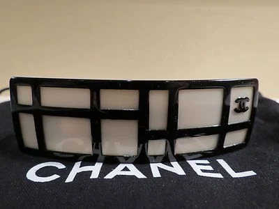 NEW AUTHENTIC CHANEL CC LOGO LARGE HAIR BARRETTE HEADBAND MADE IN FRANCE W/BOX - Image 1 of 4