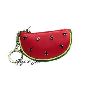Kate Spade Sandía Monedero Llavero FOB Bolso Dije Cuero Rojo - Imagen 1 de 7