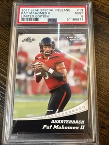 Leaf Patrick Mahomes 2017 lanzamiento especial edición limitada novato #13 PSA 9 - Imagen 1 de 2