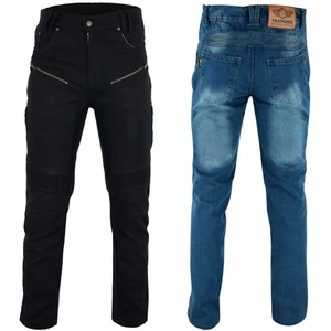 Motorcycle Jeans Motorbike Trousers Made With KEVLAR® Biker Armour Protection - Picture 1 of 13
