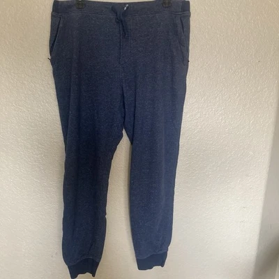 Men’s Patagonia worn wear Mahnya Casual fleece Sweats navy  zipper Pockets Large - Image 1 of 4