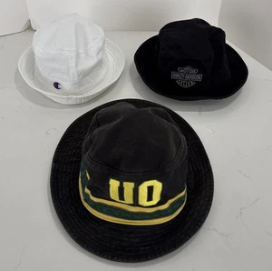 Lot Of 3 bucket hats Harley Davidson, champion And Oregon ducks - Picture 1 of 11