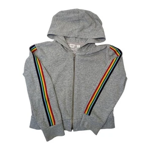 GAP Rainbow Stripe Hoodie Girls Size Medium (8) - Picture 1 of 5