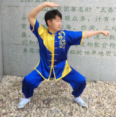 Embroidery Satin Kids Adults Tai chi Uniform Martial arts Kung fu Wing Chun Suit - Image 1 of 4