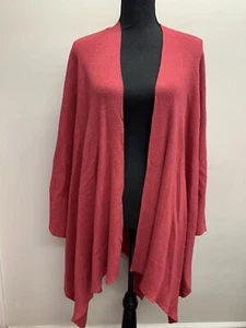 J. Jill Ribbed Wrap Drape Shawl Sweater One Sz Gala Heather Red Cotton Blend NEW - Picture 1 of 10