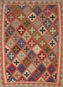 Tappeto reversibile vintage tintura vegetale kilim tessuto a mano lana sud-occidentale 4x5 - Foto 1 di 13