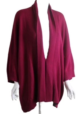 Hermoso Cárdigan Suéter Eskandar ROJO ROSA Peso Pesado Cachemira Seda 32" L Foto 1 de 4