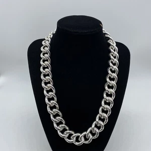 Chunky Metal Curb Link Necklace 18-21" Adj Dillard's Fashion Sensitive Skin NWT - Picture 1 of 9