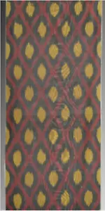 11 Yard HAND MADE UZBEK Natural SILK IKAT ADRAS FABRIC #7475 - Picture 1 of 4
