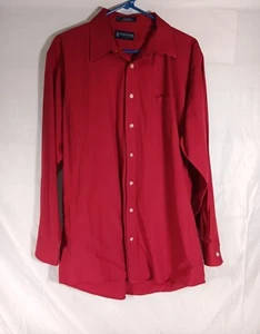 Stafford Dress Shirt Adult 16.5 34/35 Red Classic Fit LS Button Up Mens. 0404 - Picture 1 of 4