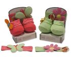 Baby Girls Headband and Booties Set - Size Newborn - Pink or Green - 648/649