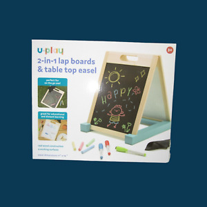 U-Play 2-in-1 Lap Boards & Table Top Easel 11" x 14" w Markers, Chalk & Eraser