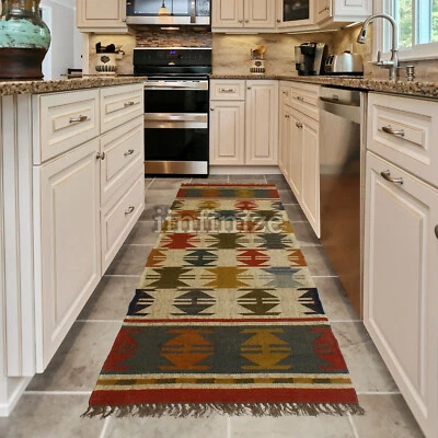 Vintage Kilim Rug aztec kilim Runner Wool Jute Rug Southwestern Stair kilim rug - Image 1 of 4