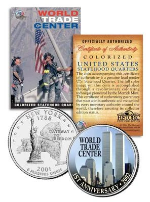 * 1st Anniversary * World Trade Center 9/11 U.S. MINT New York State Quarter  - Image 1 of 2