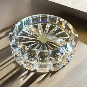 Mikasa 5" Crystal Ashtray Retro Cube Pattern Germany Highcrest Heavy Coaster - Picture 1 of 12