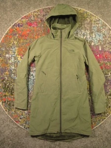 The North Face Windwall Parka Jacket Womens S Green Hooded Fleece Lined Stretchy - Picture 1 of 13