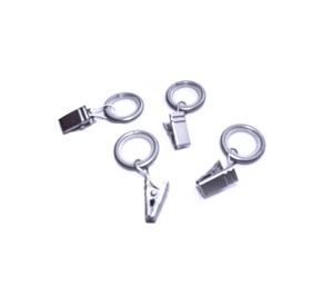 8mm - 13mm Satin Nickel Silber Cafe Rod Segelflugzeug Gardinenringe mit Haken x 10 Neu - Bild 1 von 1