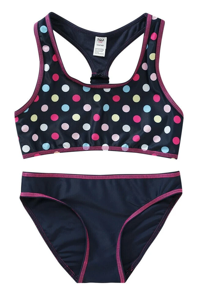 Mädchen Badeanzug Bikini Schwimmanzug Set mit Ringerrücken Tankini sportlich - Bild 1 von 1