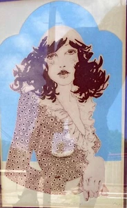 Vintage MCM Pretty Woman Framed Limited Edition Art Print, Signed & Numbered - Picture 1 of 6