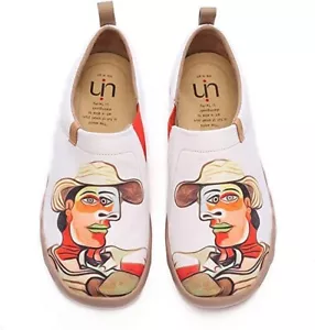 UIN Para Hombre Jack Pintado Lona Suaves Sin Cordones Zapatos Informales Zapatos de Viaje Talla 8 EU 41 - Imagen 1 de 7
