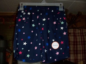 WONDER NATION GIRLS STAR DESIGN BERMUDA SHORTS SIZE LG 10-12 BLUE THIN SUMMER NE - Picture 1 of 1