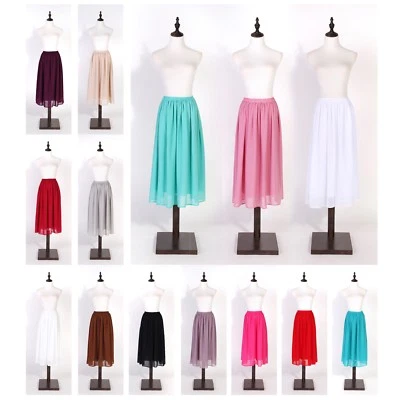 Angebot Chiffon Röcke Sommerrock lang Strandrock Maxirock Mehre Farben Lafairy - Bild 1 von 4