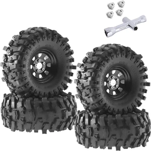 RC Aluminum 1.9 Beadlock Wheels and Tires for 1/10 TRX4 TRX6 SCX10 SCX10 II 9004 - Picture 1 of 6
