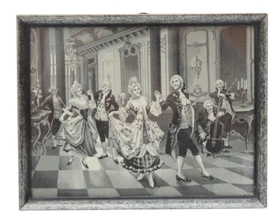 French woven silk picture - French Dance Scene - Image 1 of 4