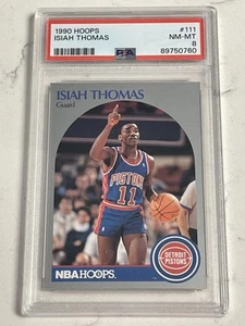 1990 HOOPS #111 ISIAH THOMAS PSA 8 NM/MT - Picture 1 of 2