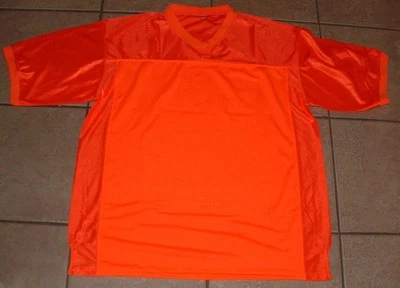 NUEVO SIN ETIQUETAS Para hombres Talla XL Naranja Neón Manga Corta Deportiva Atlética Fútbol Malla Camisa Foto 1 de 2