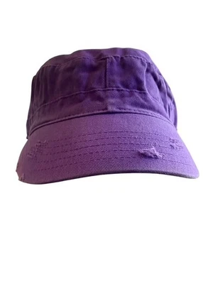 Olive & Pique Purple Newsboy Cap 100% Cotton Adjustable Distressed Cap - Image 1 of 4