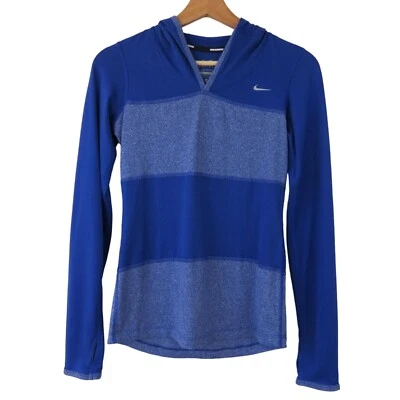 NIKE Women's Purple Stripe Dri-Fit Lightweight Running Hoodie Size XS - Image 1 of 4