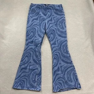 Hollister Jeans Womens Large Blue Denim Ultra High Rise Super Flare Pull On - Picture 1 of 11