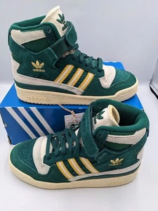 FZ6301 Adidas Forum 84 HI - UK Size 4.5 Green White Bogold Sneakers *NEW* Mens - Picture 1 of 8