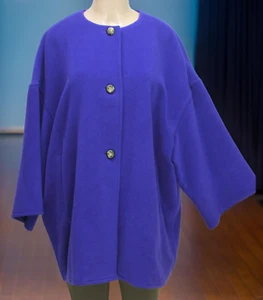 Max Mara Italy Damen Mantel 3/4 Arm 100% Wolle Lila Oversized Größe 6 - Bild 1 von 9