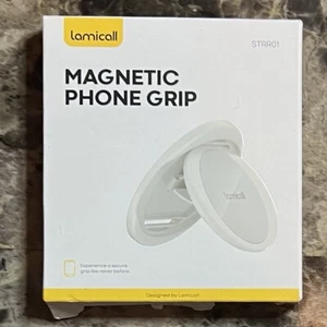 Lamicall Support Magnétique Téléphone Poignée Doigt Compatible MagSafe Béquille Noir - Photo 1 sur 3