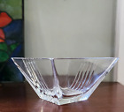 Signed Tiffany & Co Metropolis Crystal Bowl 4 3/8” Square Ribbed  retired Mint!
