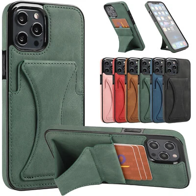 PU Leather Magnetic Card Slot Stand Cover Case For iPhone 12 11 Pro Max Xr X 8 7 - Image 1 of 4