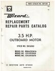 Catalogue de pièces moteur hors-bord vintage 1966 3 1/2 HP Wizard quartier Montgomery #2